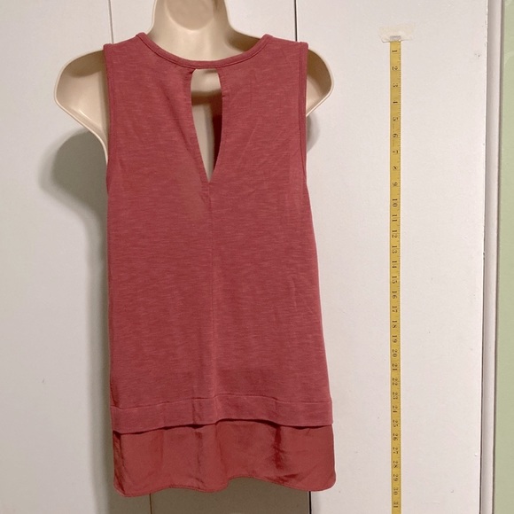 J Crew Tiered Keyhole Tunic Tank Top Rose Deep Pink Womens Medium - Picture 7 of 16